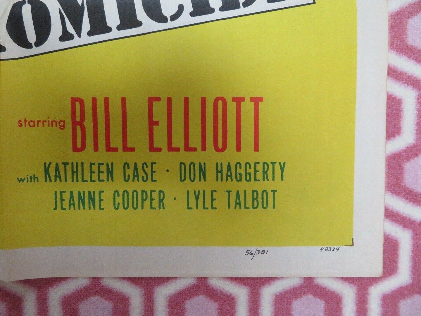 CALLING HOMICIDE US ONE SHEET POSTER BILL ELLIOTT LYLE TALBOT 1956 Movie posters