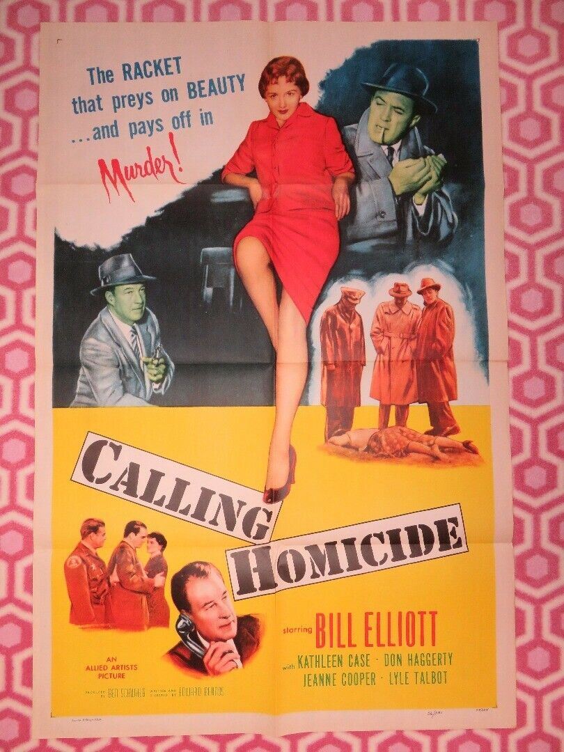 CALLING HOMICIDE US ONE SHEET POSTER BILL ELLIOTT LYLE TALBOT 1956 Movie posters