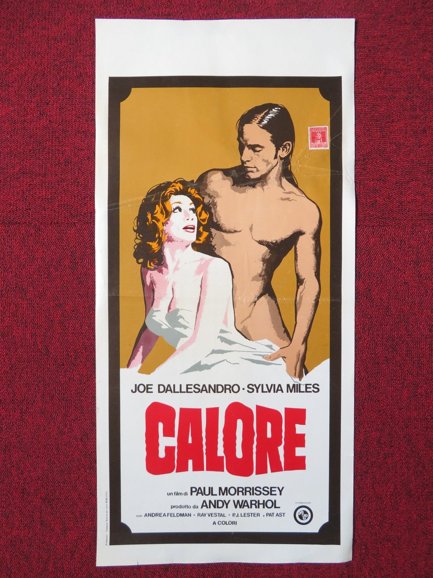 CALORE / HEAT ITALIAN LOCANDINA POSTER ANDY WARHOL JOE DALLESANDRO 1972 Rendezvous Cinema Movie posters
