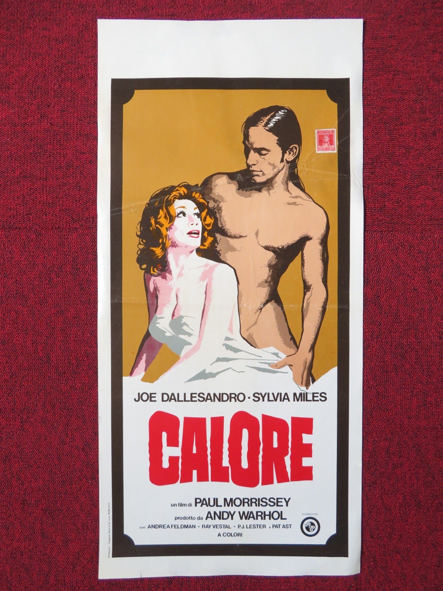 CALORE / HEAT ITALIAN LOCANDINA POSTER ANDY WARHOL JOE DALLESANDRO 1972 Rendezvous Cinema Movie posters