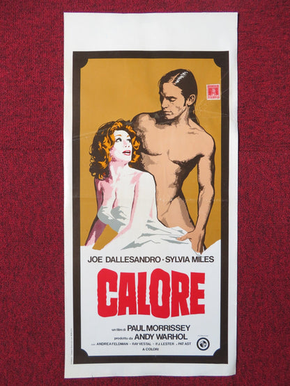 CALORE / HEAT ITALIAN LOCANDINA POSTER ANDY WARHOL JOE DALLESANDRO 1972 Rendezvous Cinema Movie posters