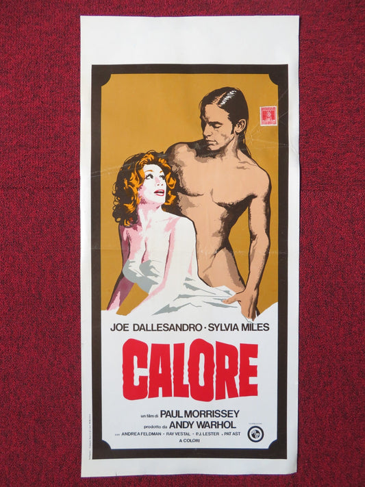 CALORE / HEAT ITALIAN LOCANDINA POSTER ANDY WARHOL JOE DALLESANDRO 1972 Rendezvous Cinema Movie posters