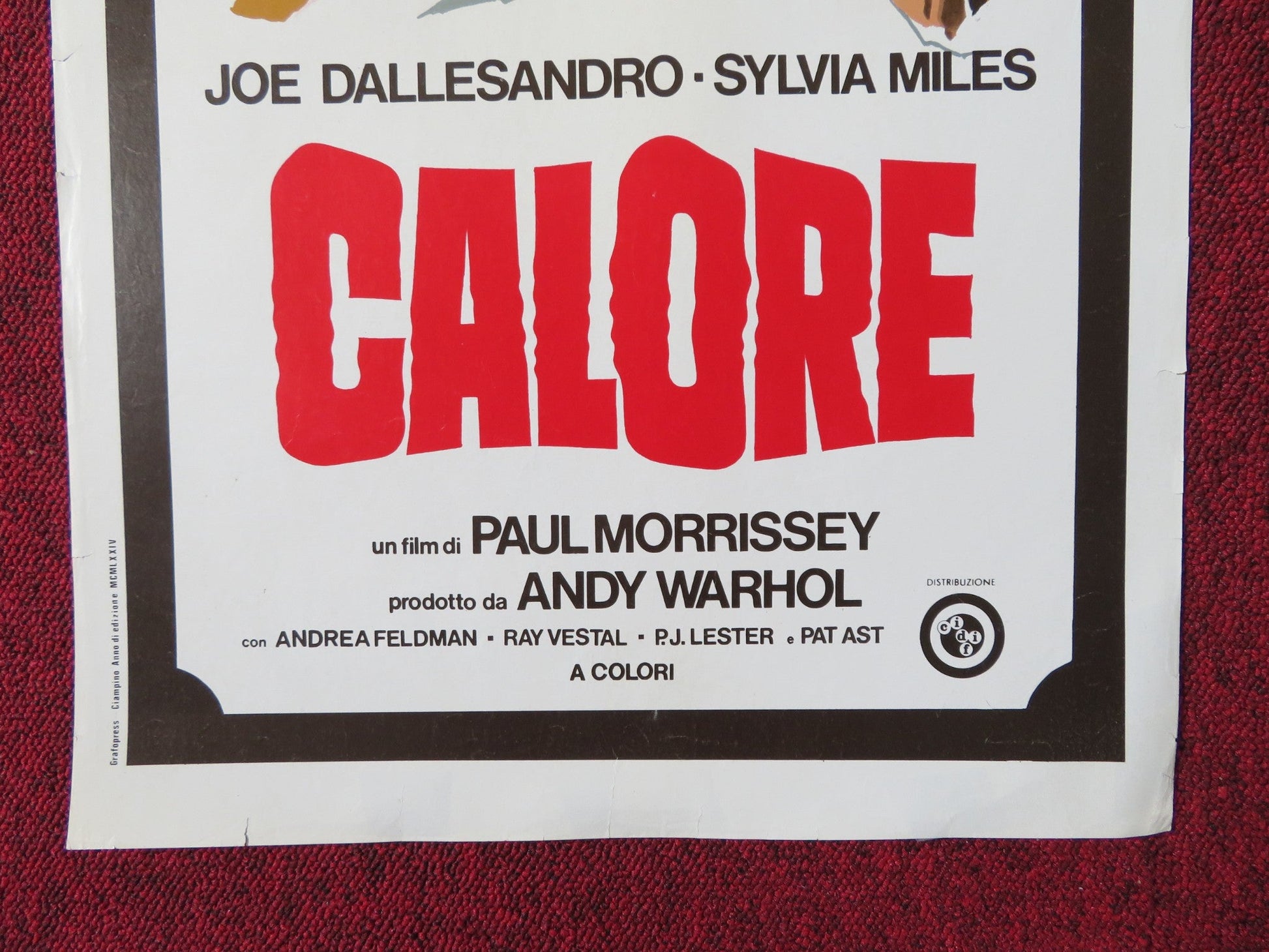 CALORE / HEAT ITALIAN LOCANDINA POSTER ANDY WARHOL JOE DALLESANDRO 1972 Rendezvous Cinema Movie posters