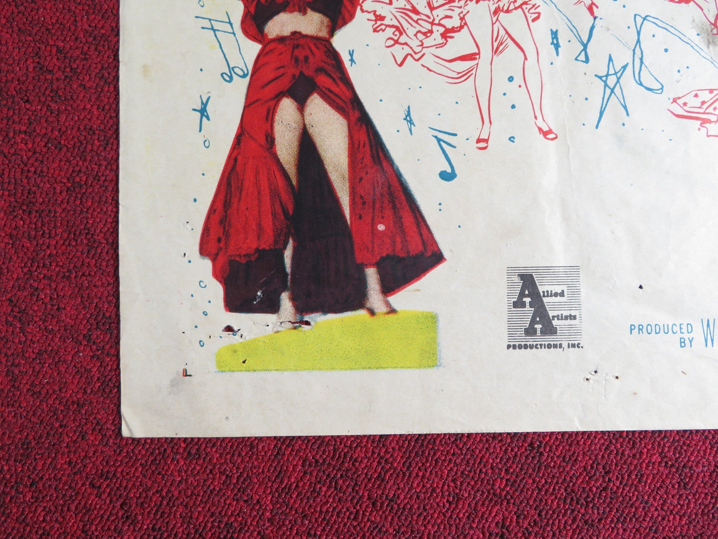 CALYPSO JOE FOLDED US ONE SHEET POSTER HERB JEFFRIES ANGIE DICKINSON 1957 Rendezvous Cinema Movie posters