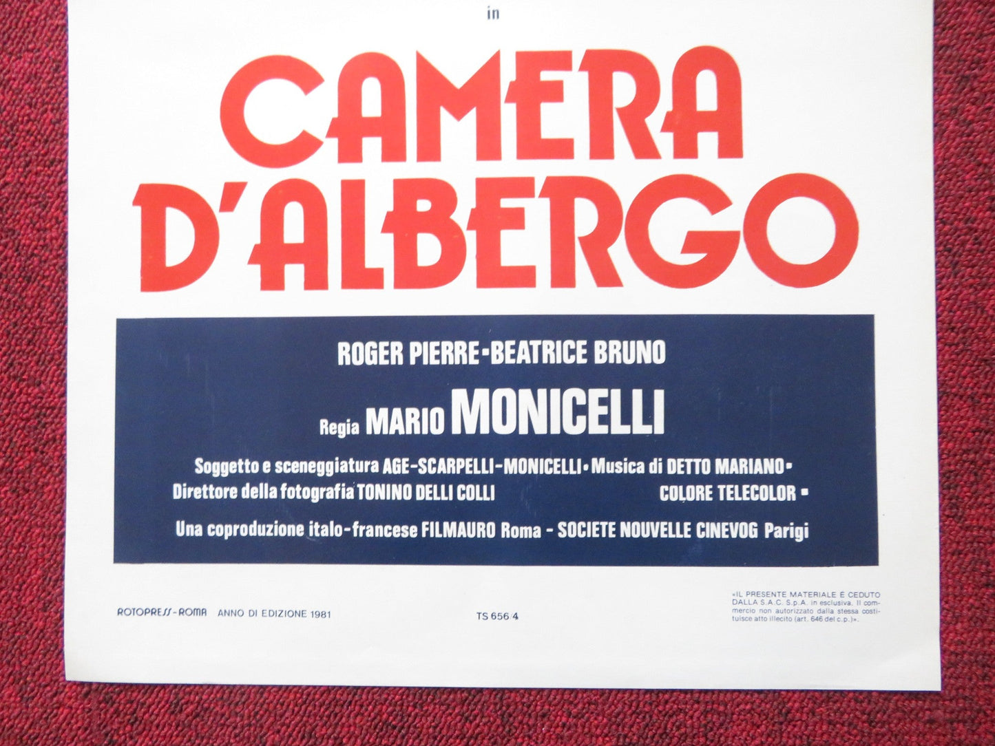 CAMERA D'ALBERGO ITALIAN LOCANDINA POSTER VITTORIO GASSMAN MONICA VITTI 1981 Rendezvous Cinema Movie posters