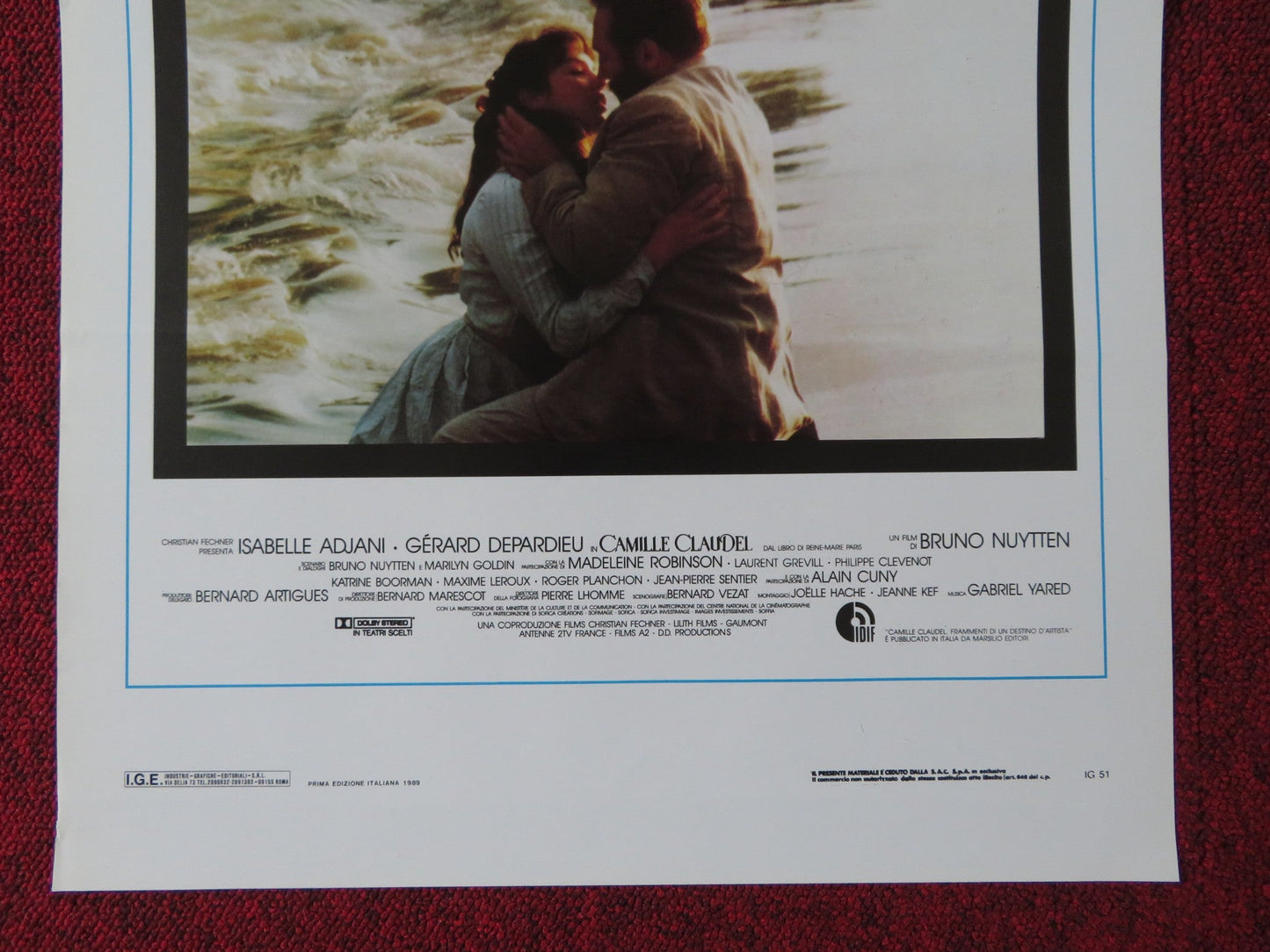 CAMILLE CLAUDEL ITALIAN LOCANDINA POSTER ISABELLE ADJANI GERARD DEPARDIEU 1989 Rendezvous Cinema Movie posters