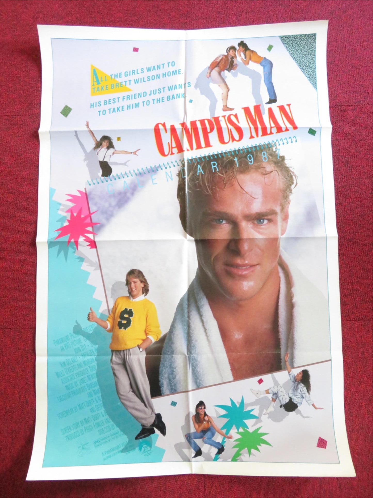 CAMPUS MAN FOLDED US ONE SHEET POSTER JOHN DYE STEVEN LYON 1987 Rendezvous Cinema Movie posters