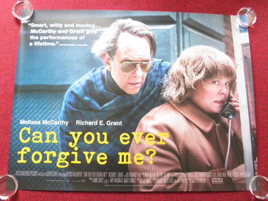CAN YOU EVER FORGIVE ME? UK QUAD (30"x 40") ROLLED POSTER MELISSA MCCARTHY 2018 Rendezvous Cinema Movie posters
