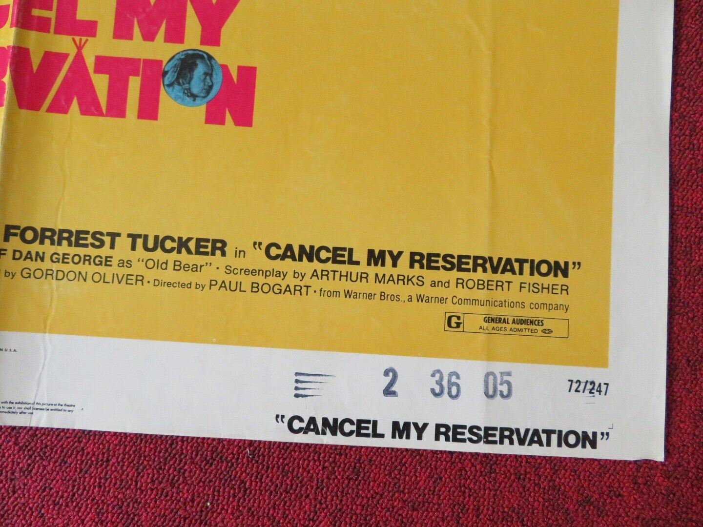 CANCEL MY RESERVATION FOLDED US ONE SHEET POSTER BOB HOPE FORREST TUCKER 1972 Movie posters