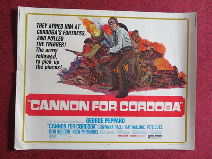 CANNON FOR CORDOBA US HALF SHEET (22"x 28") POSTER GEORGE PEPPARD 1970 Movie posters