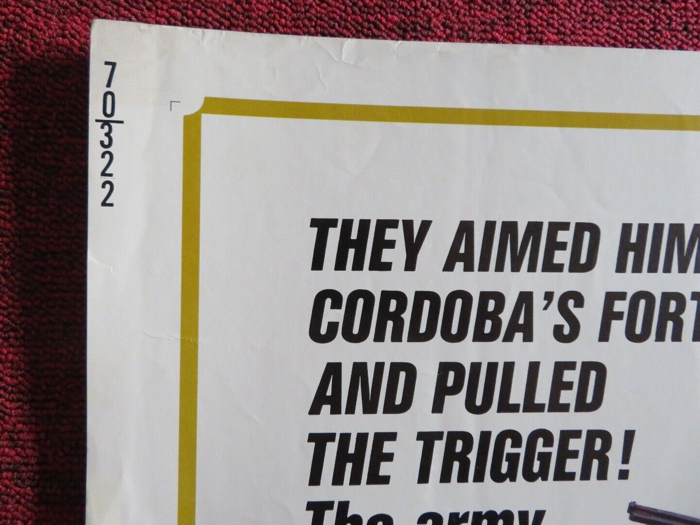 CANNON FOR CORDOBA US HALF SHEET (22"x 28") POSTER GEORGE PEPPARD 1970 Movie posters