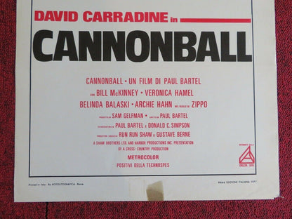 CANNONBALL ITALIAN LOCANDINA (27.5"x13") POSTER DAVID CARRADINE 1977 Movie posters
