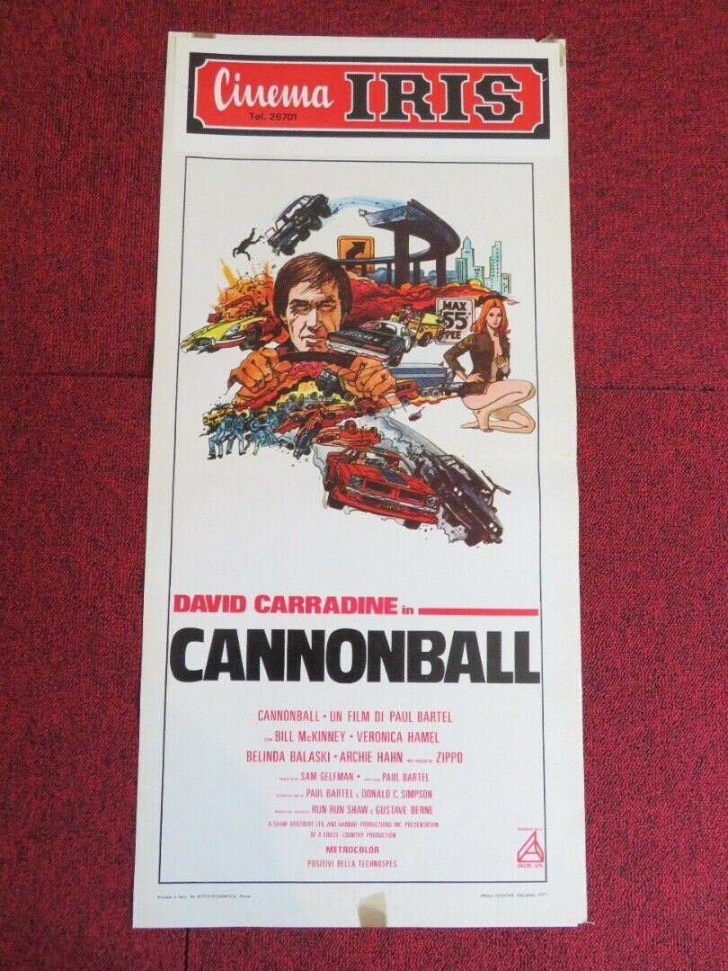 CANNONBALL ITALIAN LOCANDINA (27.5"x13") POSTER DAVID CARRADINE 1977 Movie posters