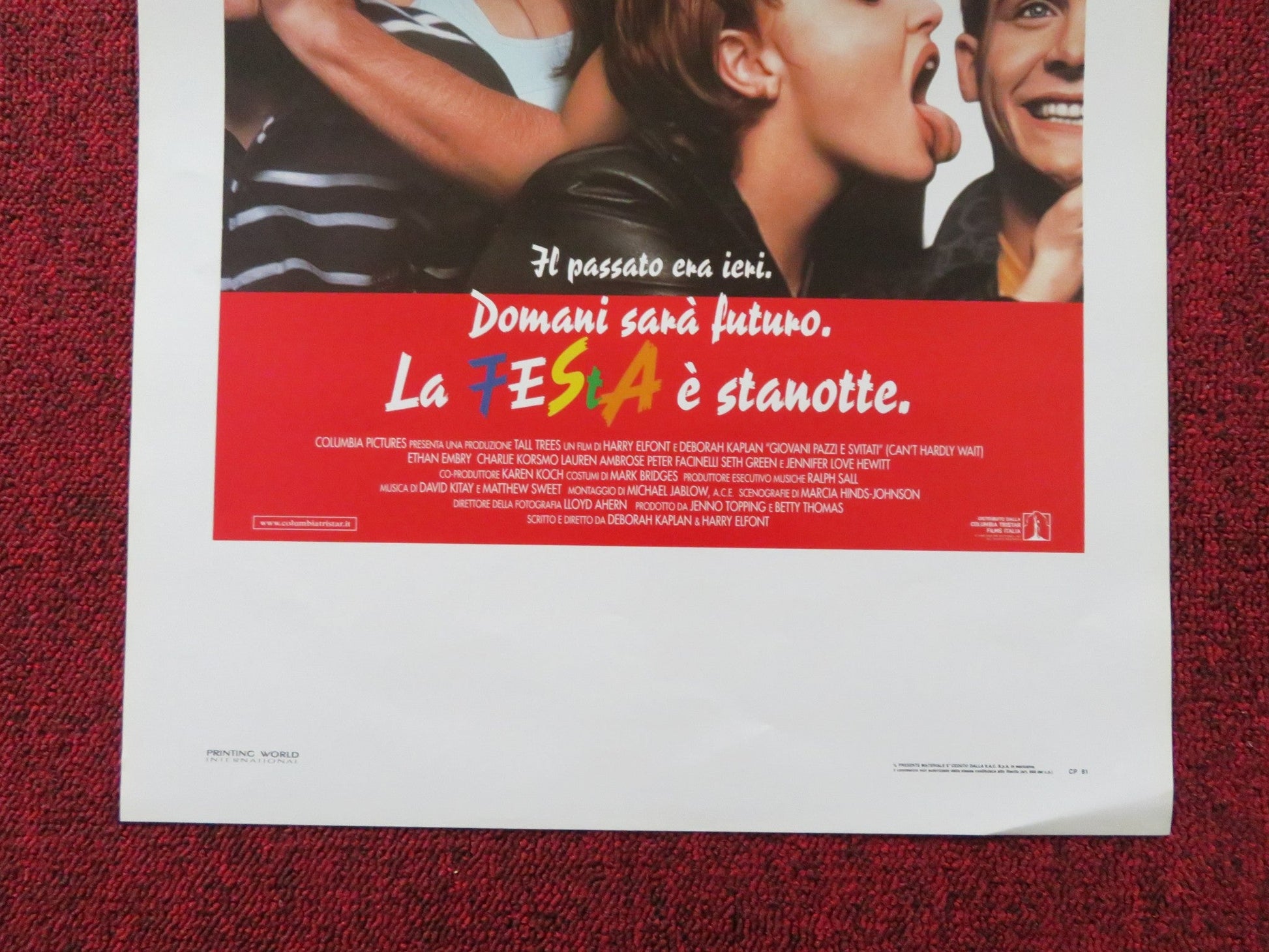 CAN'T HARDLY WAIT ITALIAN LOCANDINA POSTER JENNIFER LOVE HEWITT SETH GREEN 1998 Rendezvous Cinema Movie posters