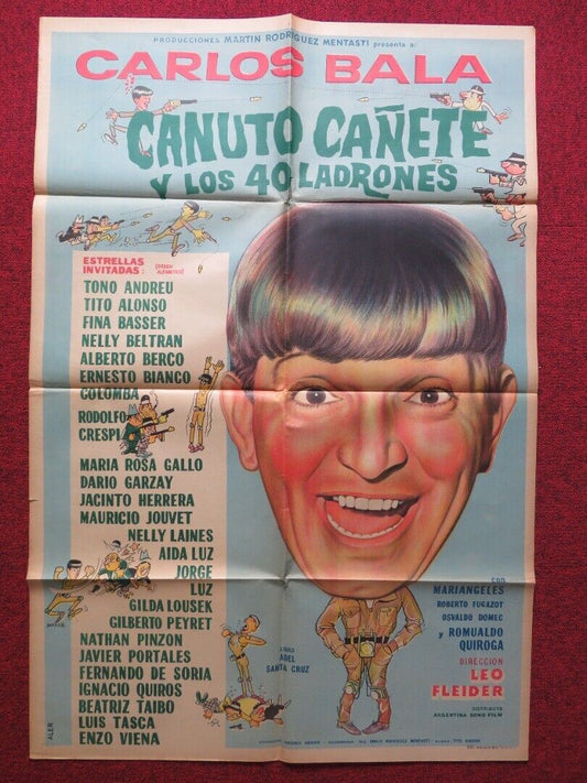 CANUTO CANETE Y LOS 40 LADRONES FOLDED ARGENTINA POSTER CARLOS BALA 1964 - Rendezvous Cinema