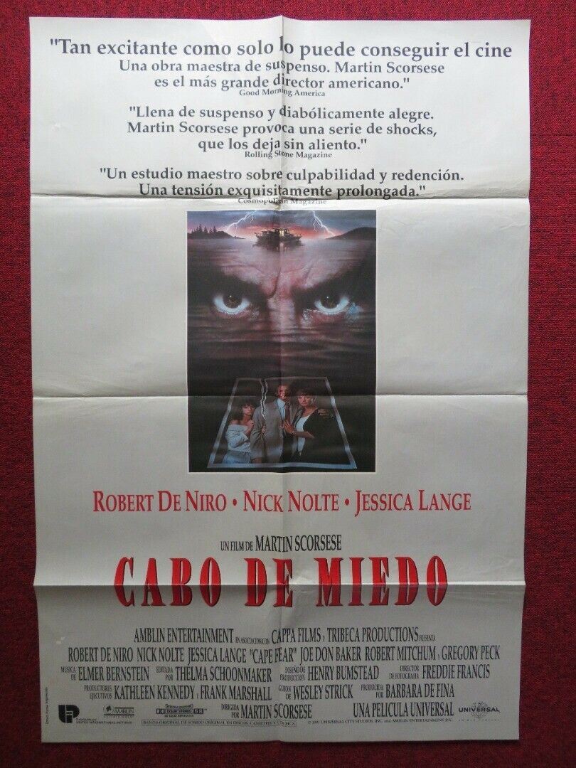 CAPE FEAR FOLDED ARGENTINA POSTER SCORSESE ROBERT DE NIRO NICK NOLTE J. LEWIS - Rendezvous Cinema