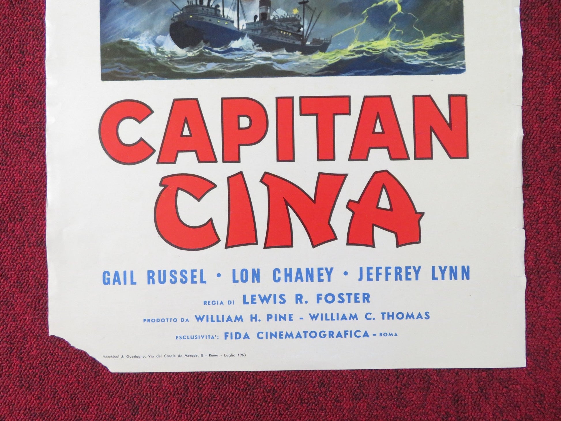 CAPITAN CINA / CAPTAIN CHINA ITALIAN LOCANDINA POSTER JOHN PAYNE G. RUSSELL 1950 Rendezvous Cinema Movie posters