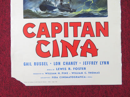 CAPITAN CINA / CAPTAIN CHINA ITALIAN LOCANDINA POSTER JOHN PAYNE G. RUSSELL 1950 Rendezvous Cinema Movie posters