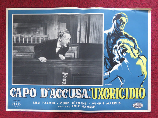 CAPO D'ACCUSA: UXORICIDIO ITALIAN FOTOBUSTA POSTER LILLI PALMER C. JURGENS 1957 Rendezvous Cinema Movie posters