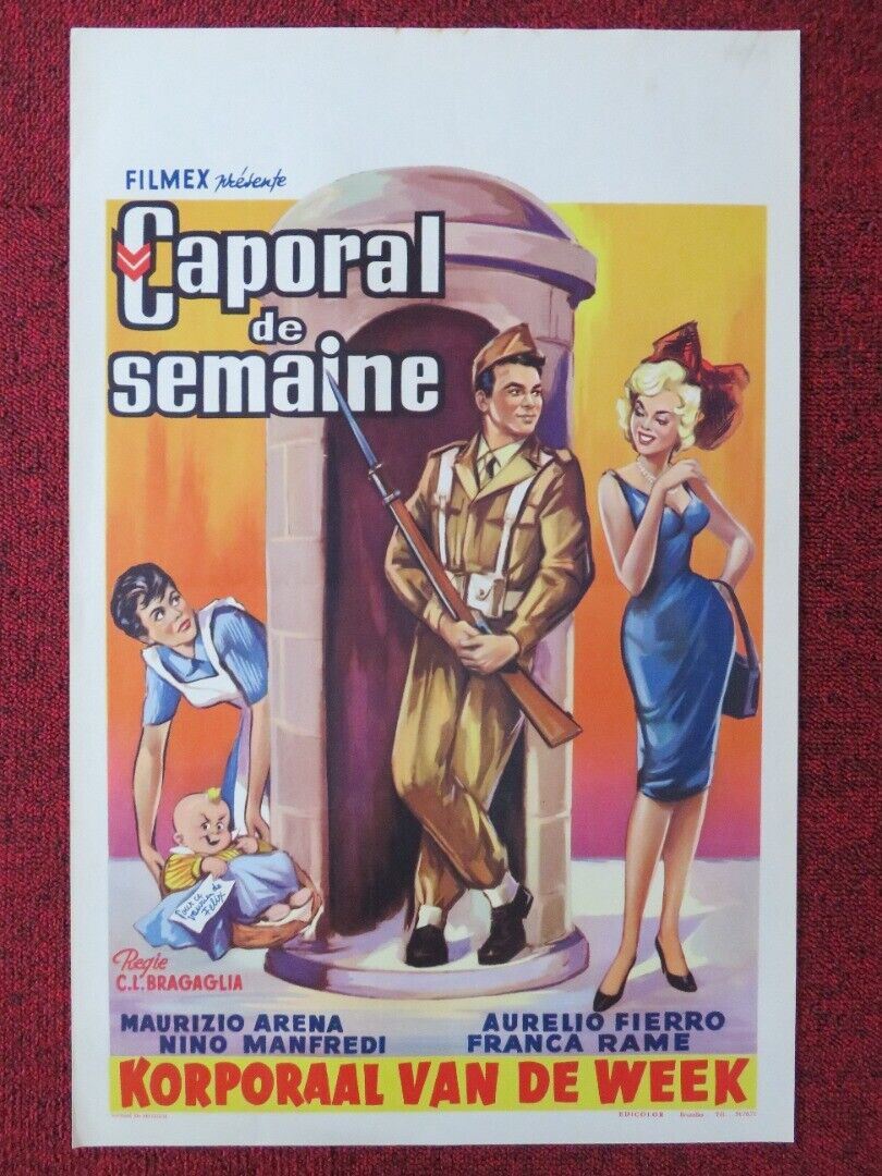 CAPORAL DE SEMAINE / CAPORALE DI GIORNATA BELGIUM (21.5"x14") POSTER 1958 Movie posters