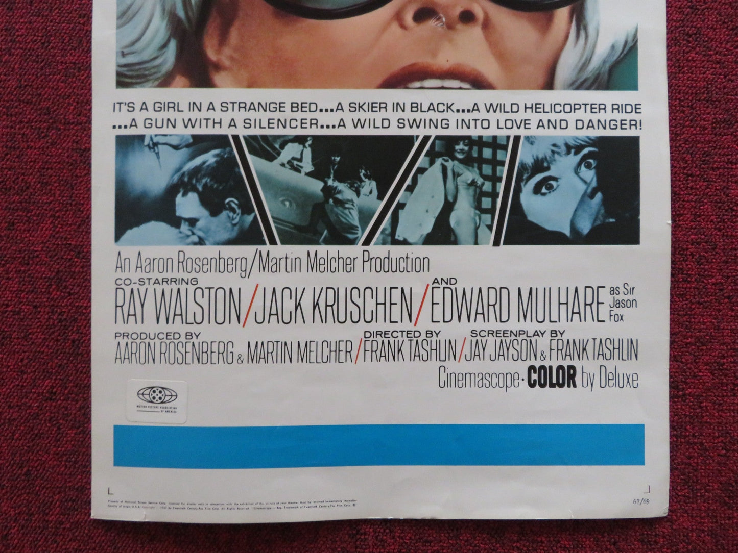 CAPRICE US INSERT (14"x 36") POSTER DORIS DAY RICHARD HARRIS 1967 Rendezvous Cinema Movie posters