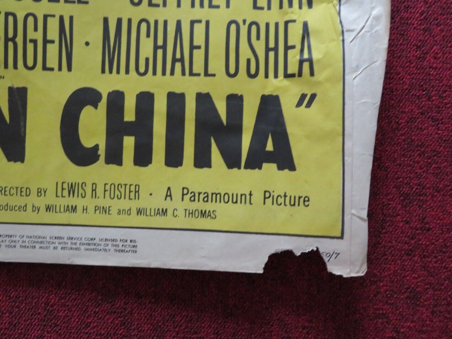 CAPTAIN CHINA FOLDED US ONE SHEET POSTER JOHN PAYNE GAIL RUSSELL 1949 Movie posters