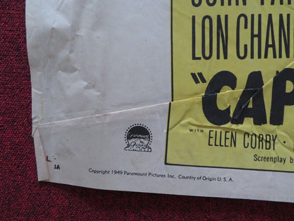 CAPTAIN CHINA FOLDED US ONE SHEET POSTER JOHN PAYNE GAIL RUSSELL 1949 Movie posters