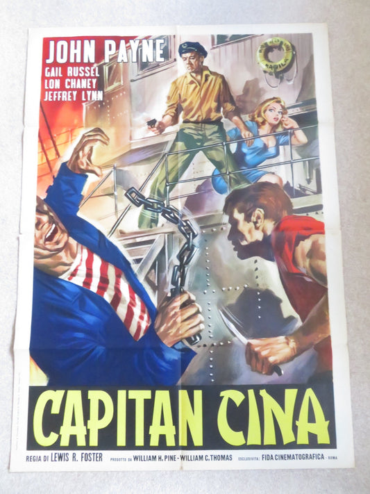 CAPTAIN CHINA ITALIAN 2 FOGLIO POSTER JOHN PAYNE GAIL RUSSEL 1963 Rendezvous Cinema Movie posters