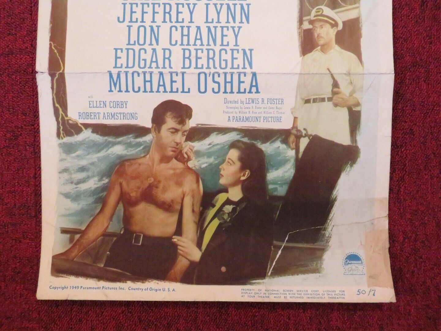 CAPTAIN CHINA US INSERT (14"x 36") POSTER JOHN PAYNE GAIL RUSSELL 1950 Movie posters