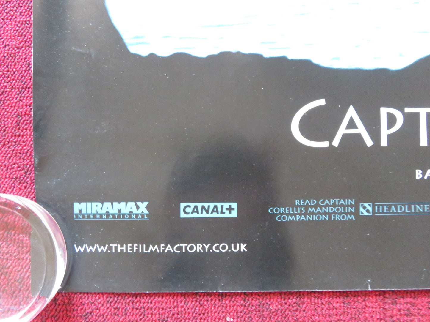 CAPTAIN CORELLI'S MANDOLIN - A UK QUAD (30"x 40") ROLLED POSTER NICOLAS CAGE 2001 Rendezvous Cinema Movie posters