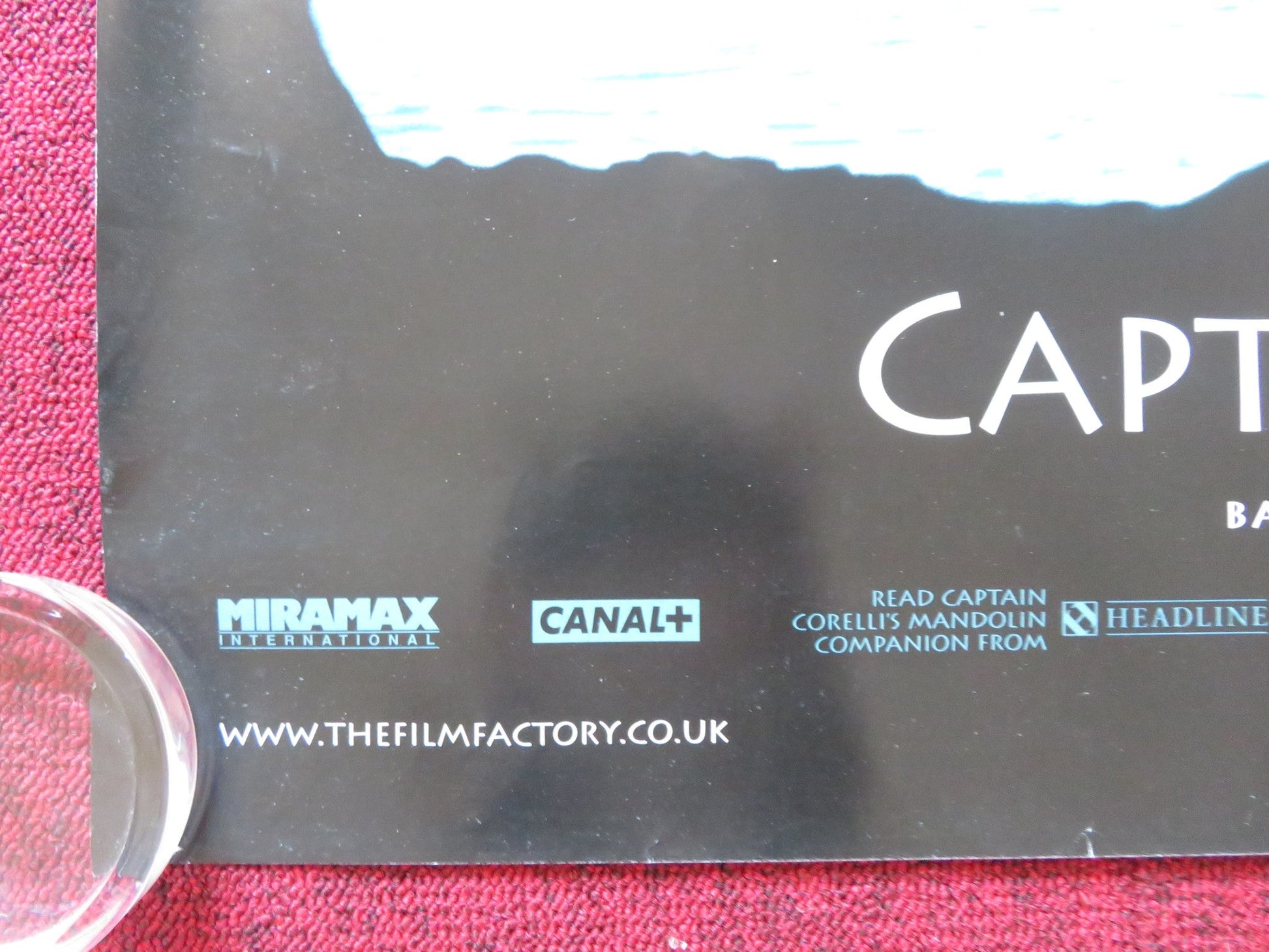 CAPTAIN CORELLI'S MANDOLIN - A UK QUAD (30"x 40") ROLLED POSTER NICOLAS CAGE 2001 Rendezvous Cinema Movie posters