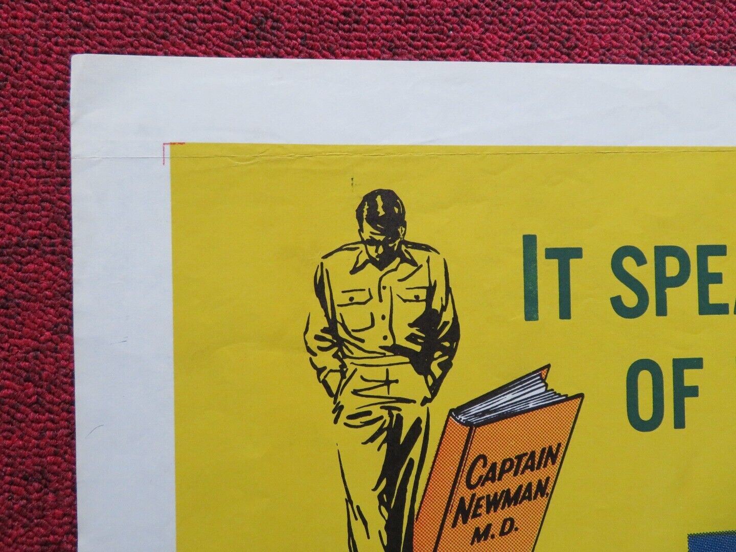 CAPTAIN NEWMAN, M.D. FOLDED US ONE SHEET POSTER GREGORY PECK TONY CURTIS 1964 Movie posters