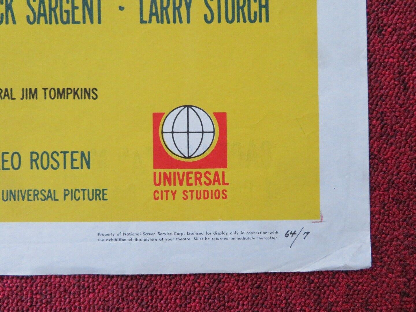 CAPTAIN NEWMAN, M.D. FOLDED US ONE SHEET POSTER GREGORY PECK TONY CURTIS 1964 Movie posters