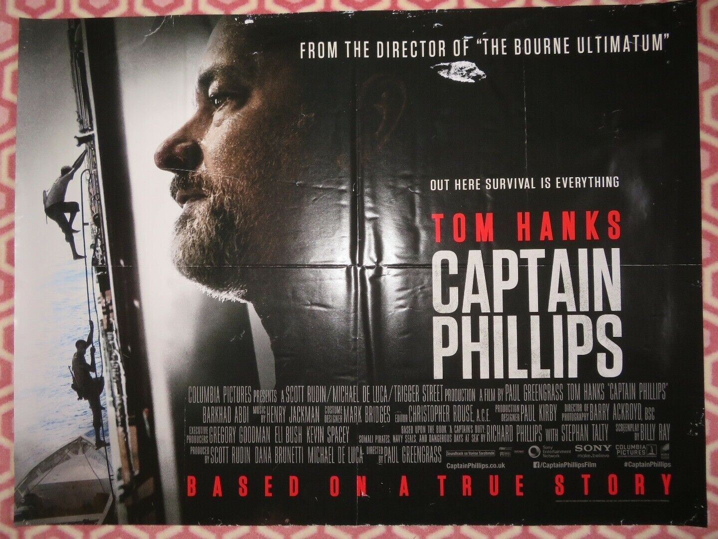 CAPTAIN PHILLIPS BRITISH QUAD (30"x 40")ROLLED POSTER TOM HANKS PAUL GREEN GRASS Rendezvous Cinema Movie posters
