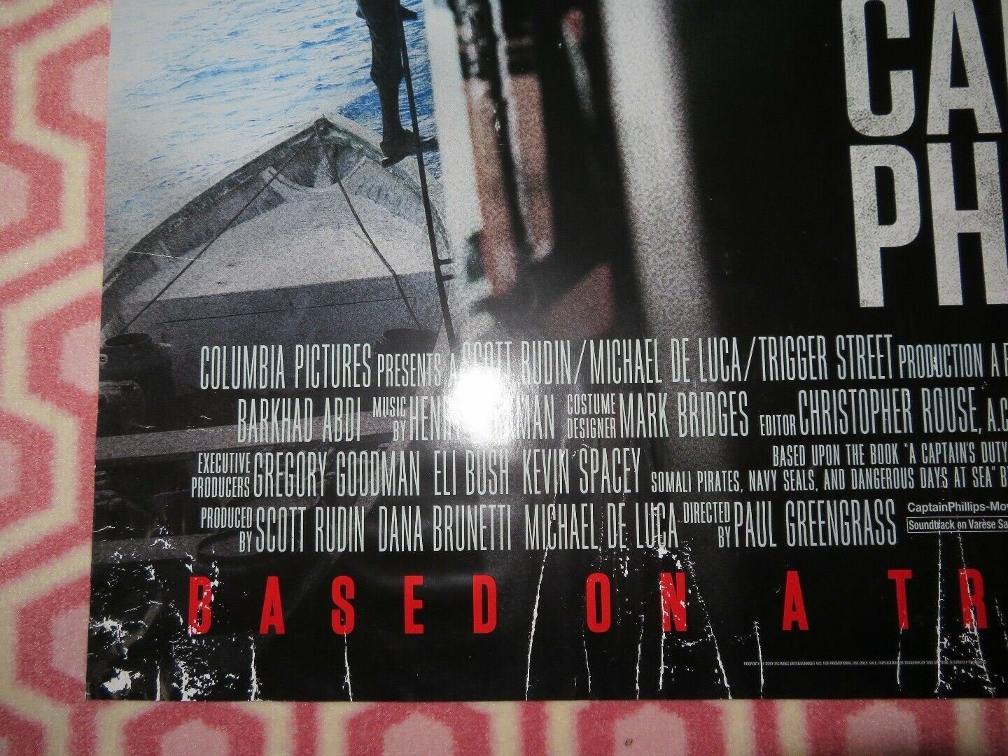 CAPTAIN PHILLIPS UK ONE SHEET (27"x 41") ROLLED POSTER TOM HANKS TRUE STORY 2013 Movie posters