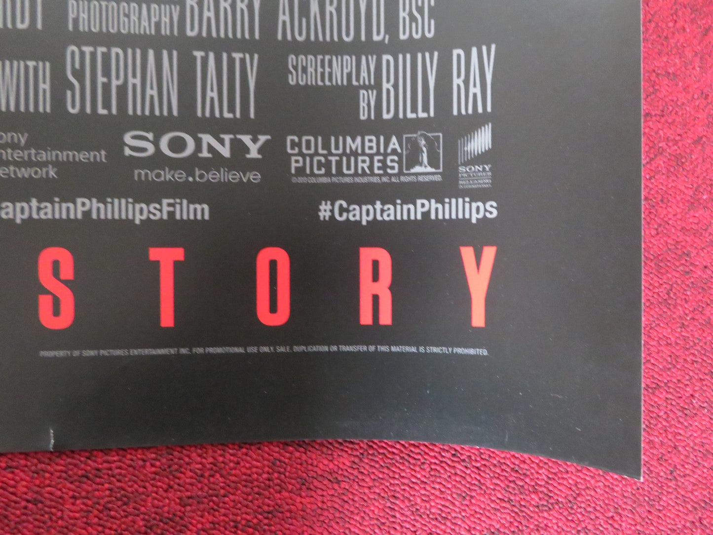 CAPTAIN PHILLIPS UK QUAD (30"x 40") ROLLED POSTER TOM HANKS C. KEENER 2013 Rendezvous Cinema Movie posters