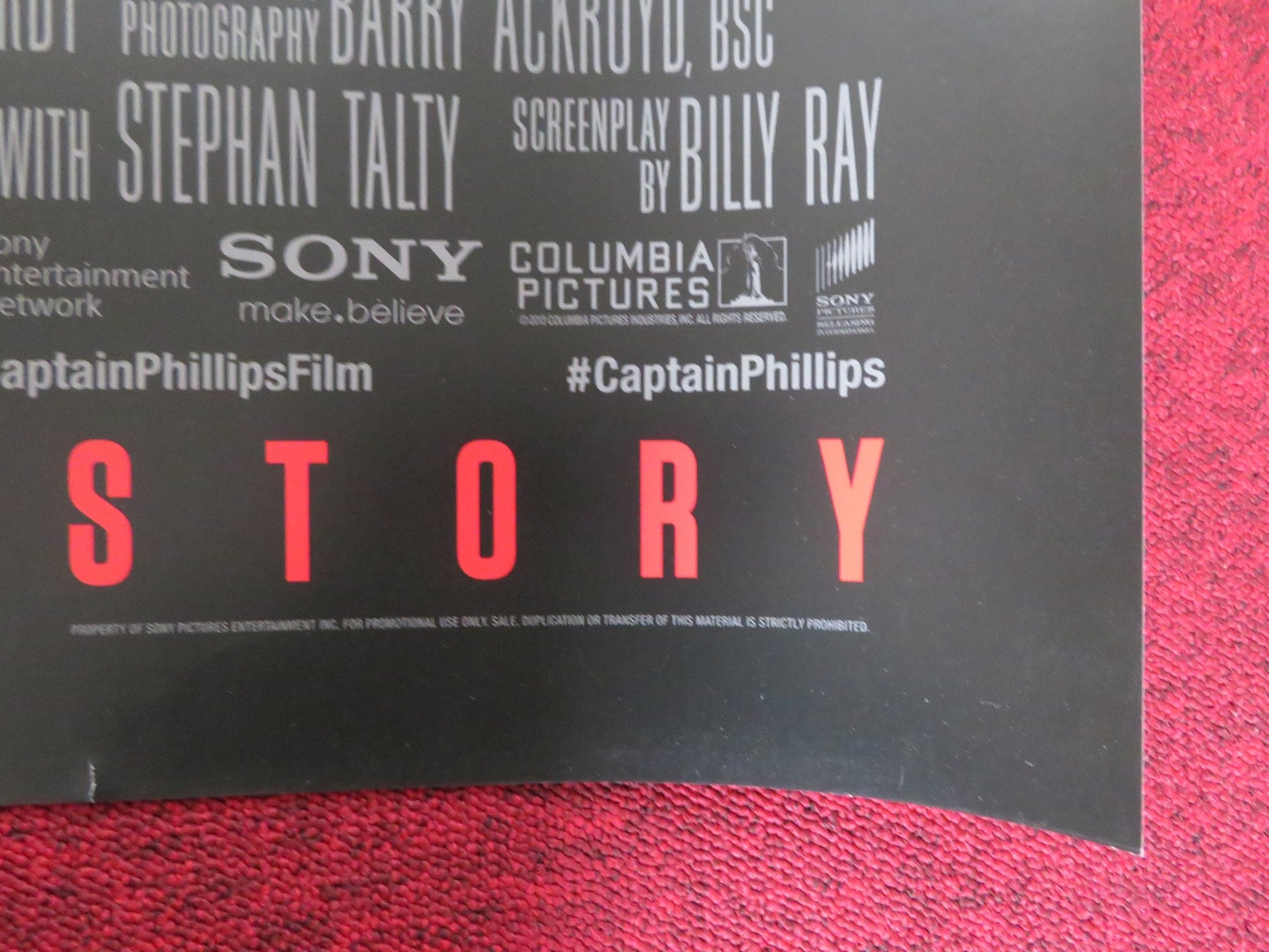 CAPTAIN PHILLIPS UK QUAD (30"x 40") ROLLED POSTER TOM HANKS C. KEENER 2013 Rendezvous Cinema Movie posters