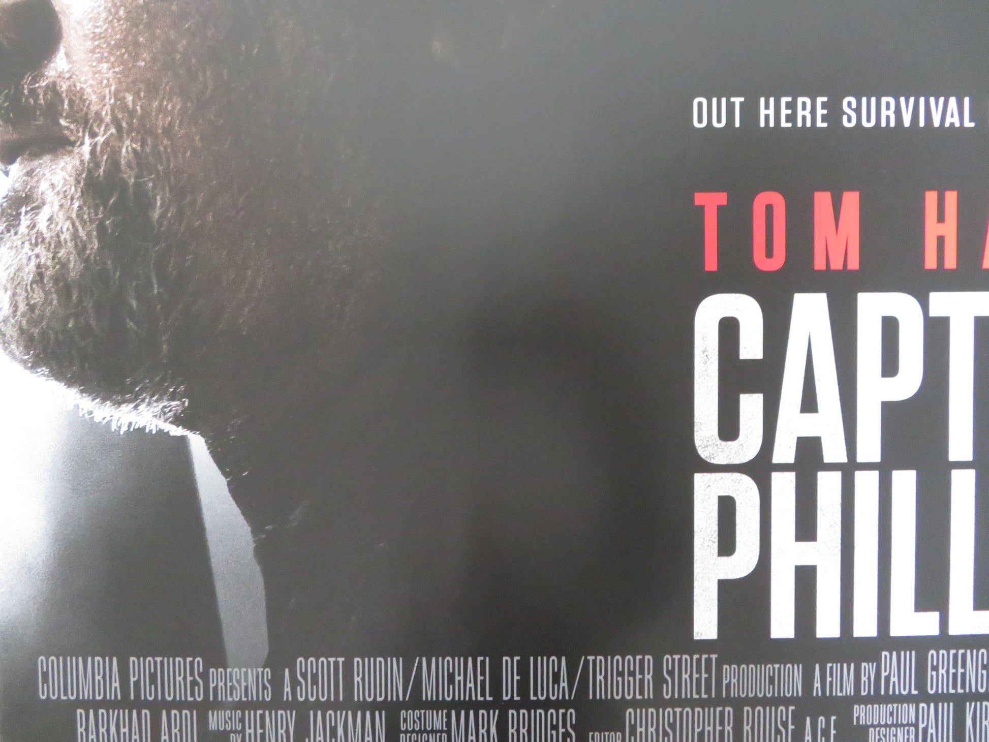 CAPTAIN PHILLIPS UK QUAD (30"x 40") ROLLED POSTER TOM HANKS C. KEENER 2013 Rendezvous Cinema Movie posters