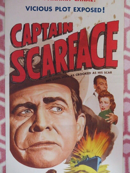 CAPTAIN SCARFACE US INSERT (14"x 36") POSTER BARTON MACLANE VIRGINIA GREY 1953 - Rendezvous Cinema