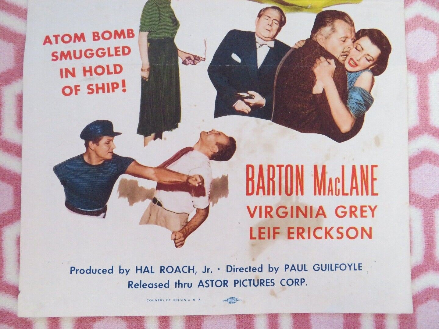 CAPTAIN SCARFACE US INSERT (14"x 36") POSTER BARTON MACLANE VIRGINIA GREY 1953 - Rendezvous Cinema