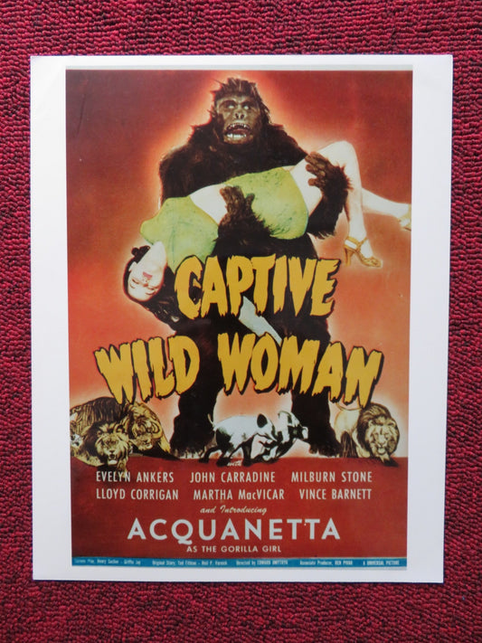 CAPTIVE WILD WOMAN DEALER PHOTO POSTER JOHN CARRADINE EVELYN ANKERS 1943 Rendezvous Cinema Movie posters