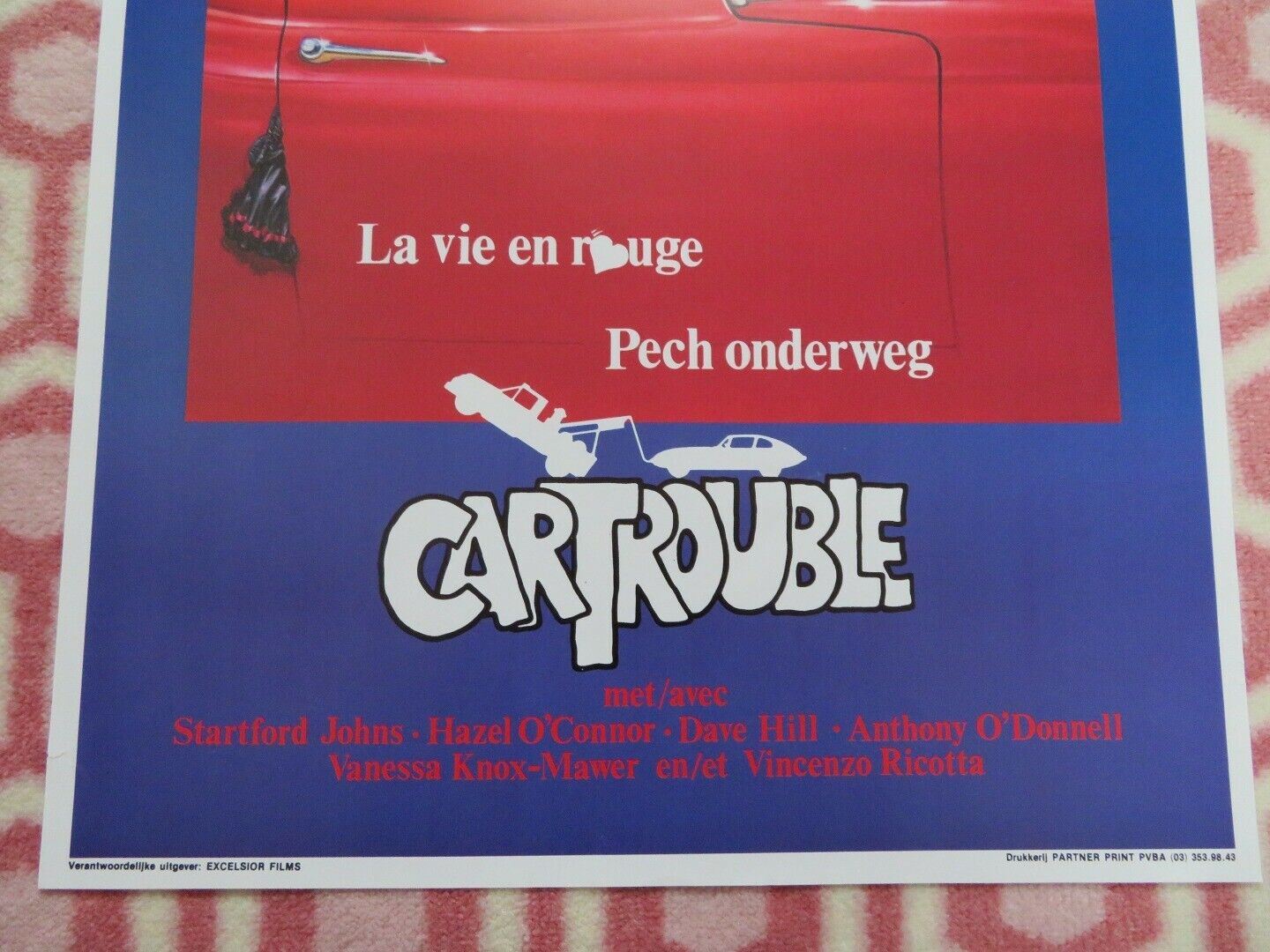 CAR TROUBLE BELGIUM (21.5"x14") POSTER HAZEL O'CONNOR DAVE HILL 1986 Movie posters