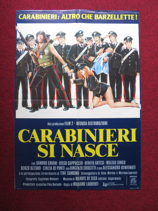 CARABINIERI SI NASCE ITALIAN FOGLIO POSTER SANDRO GHIANI DIEGO CAPPUCCIO 1985 Rendezvous Cinema Movie posters