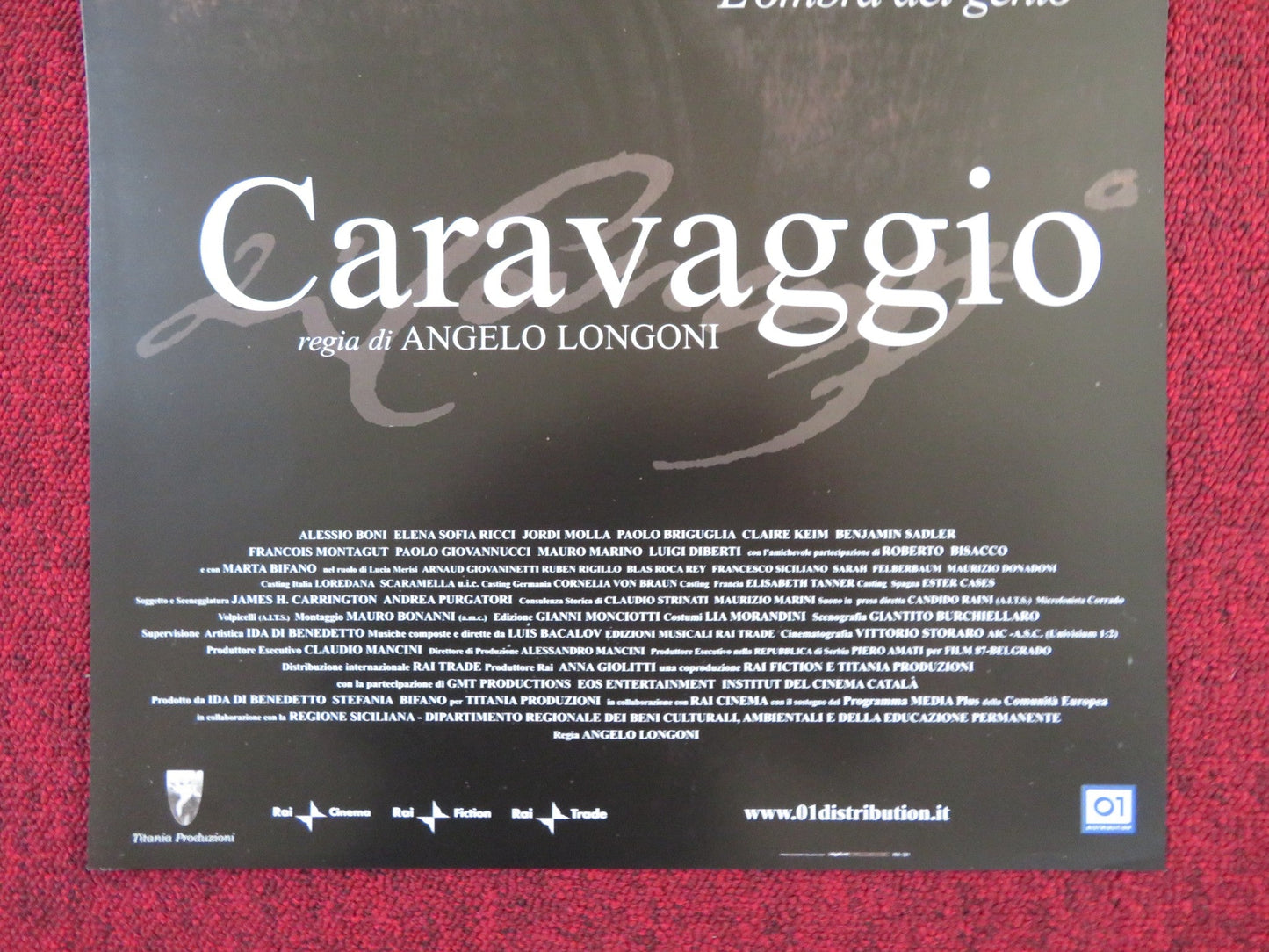 CARAVAGGIO ITALIAN LOCANDINA POSTER ALESSIO BONI JORDI MOLLA 2007 Rendezvous Cinema Movie posters