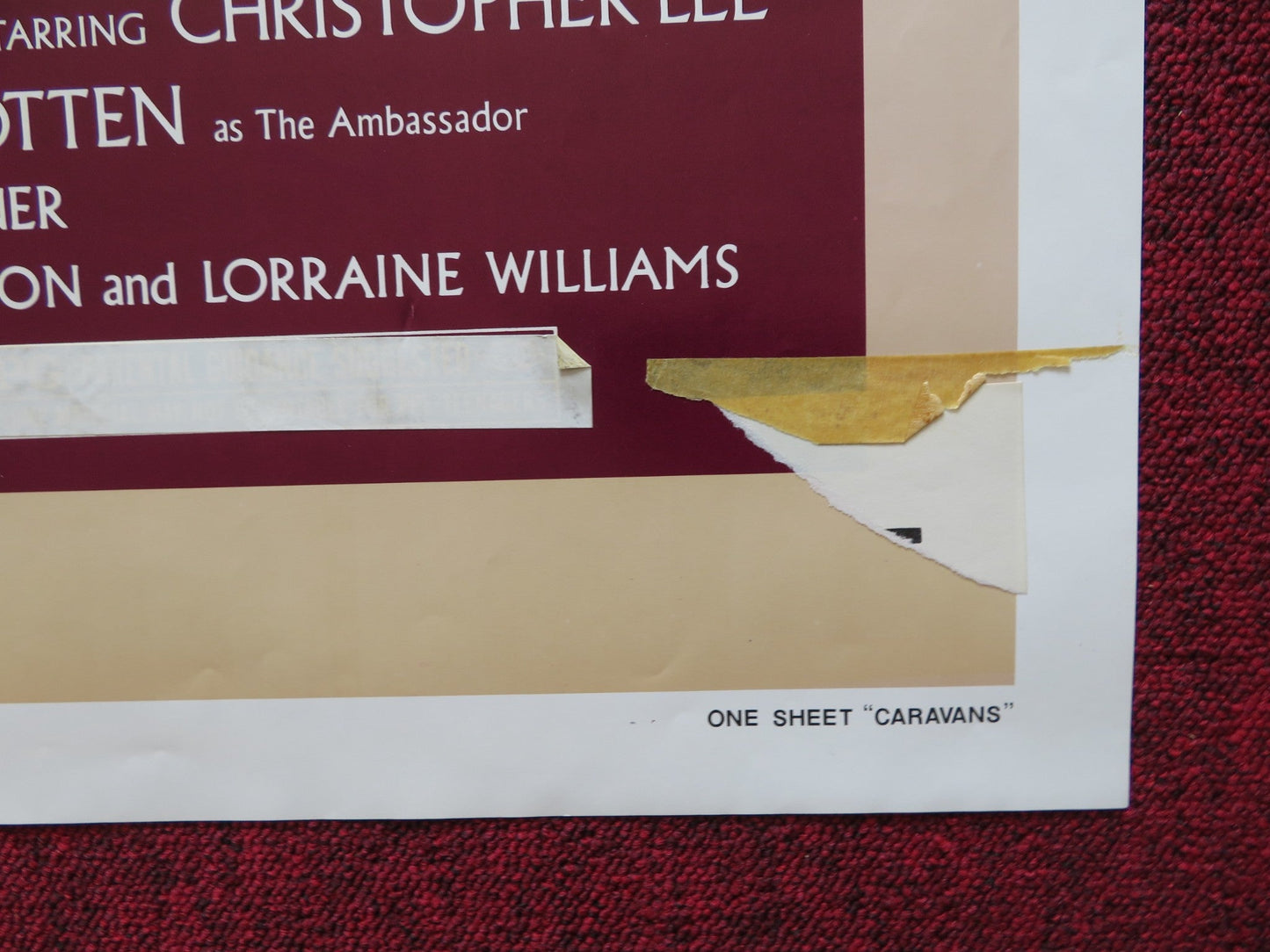 CARAVANS FOLDED US ONE SHEET POSTER ANTHONY QUINN JENNIFER O'NEAL 1978 Rendezvous Cinema Movie posters