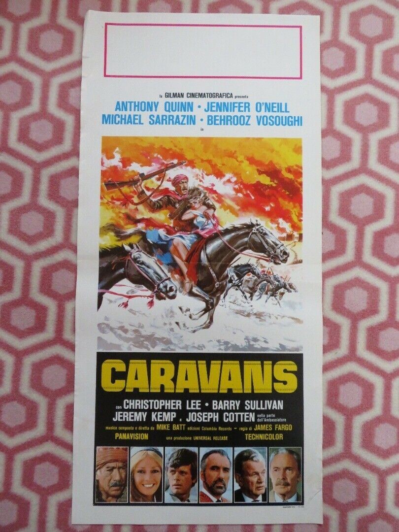 CARAVANS ITALIAN LOCANDINA (27.5"x13") POSTER ANTHONY QUINN BARRY SULLIVAN 1979 Movie posters