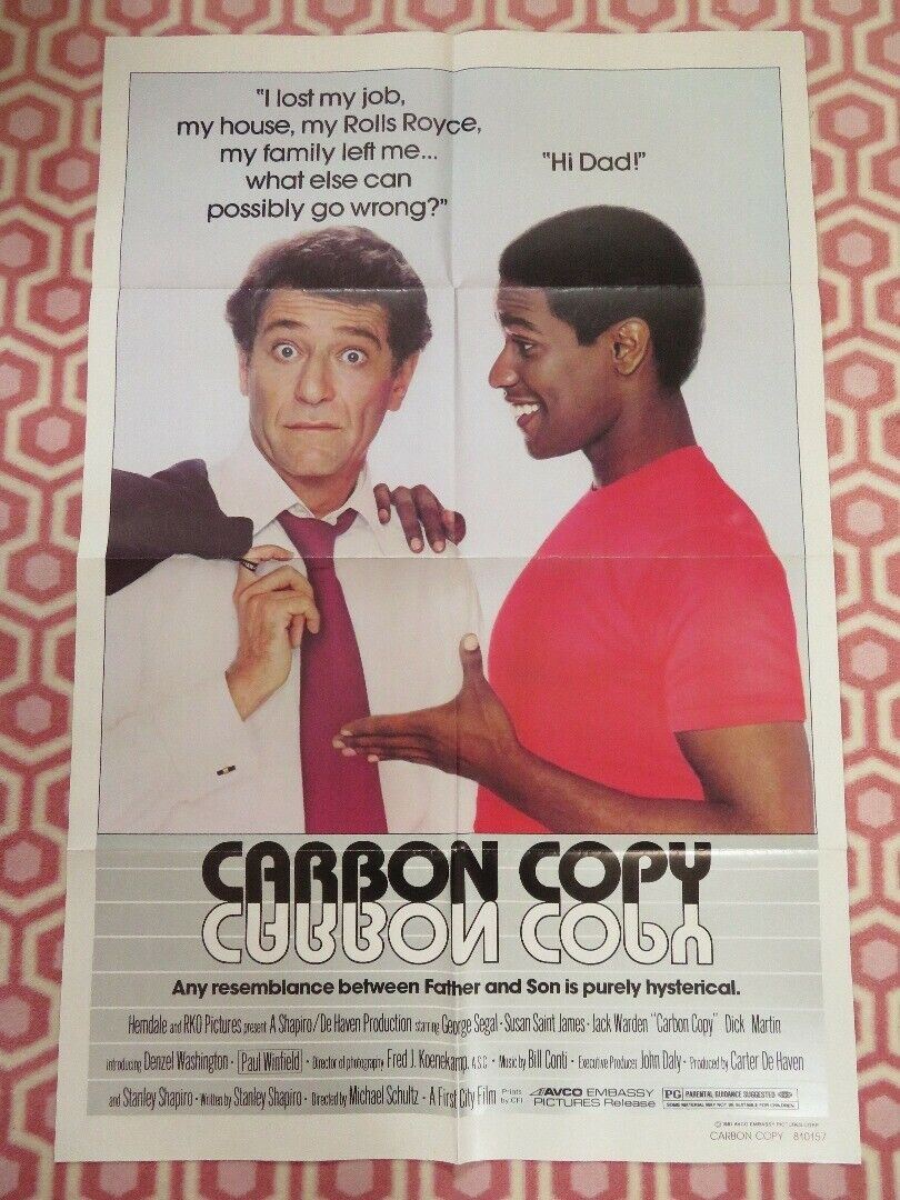 CARBON COPY FOLDED US ONE SHEET POSTER GEORGE SEGAL DENZIL WASHINGTON 1981 Movie posters