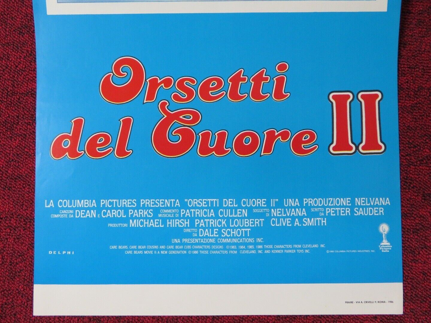 CARE BEARS MOVIE II A NEW GENERATION ITALIAN LOCANDINA (27.5"x12.5") POSTER '86 - Rendezvous Cinema
