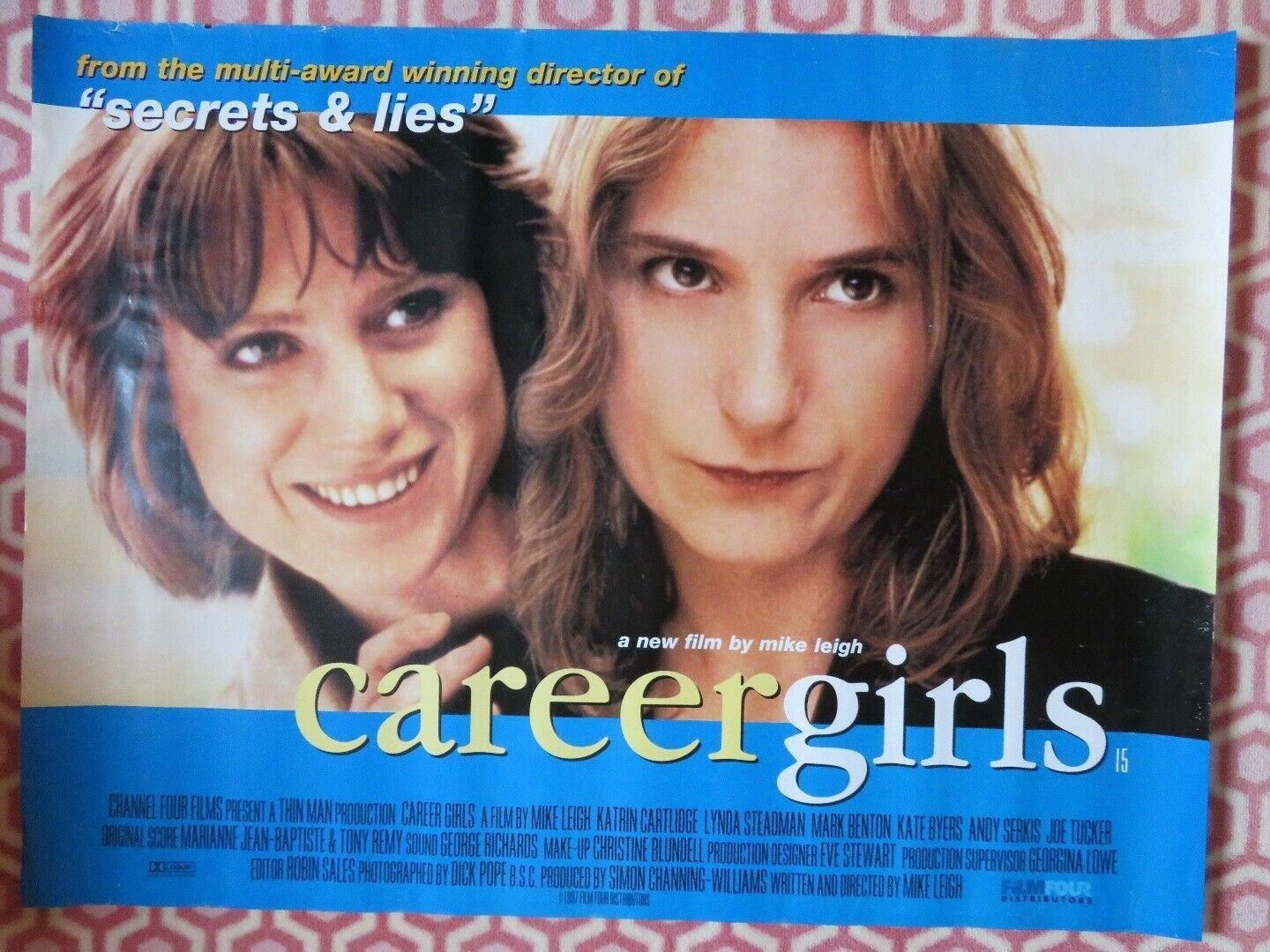 CAREER GIRLS QUAD (30"x 40") ROLLED POSTER MIKE LEIGH KATRIN CARTLIDGE 1997 Movie posters