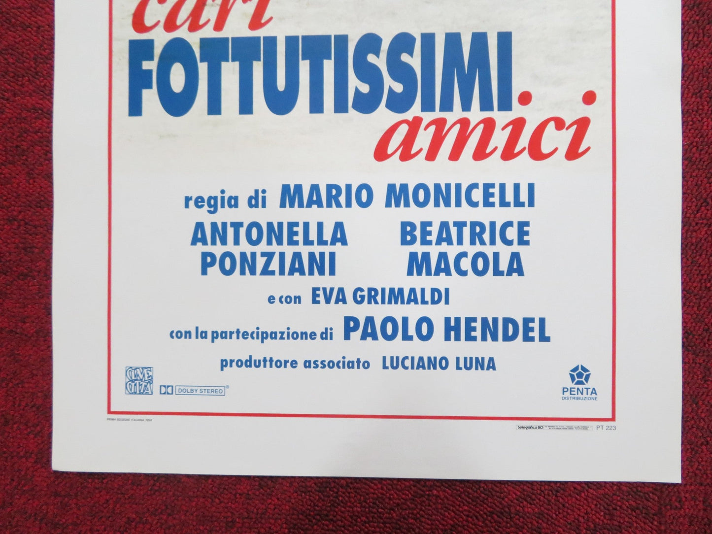 CARI FOTTUTISSIMI AMICI ITALIAN LOCANDINA POSTER PAOLO VILLAGGIO 1994 Rendezvous Cinema Movie posters